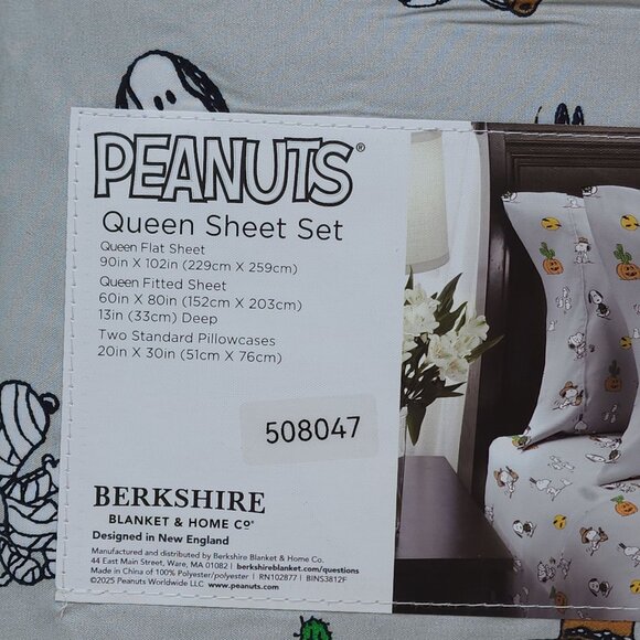 Peanuts Snoopy Fall Western Halloween Queen Sheet Set By Berkshire Desert - Picture 4 of 8